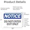 Signmission Do Not Enter Exit Only OSHA Notice Sign, Vinyl Decal, 10in W x 7in L, 2PK OS-2PACK-NS-D-710-L-11184 - alternate 2